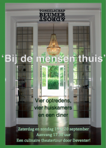 Bij de mensen thuis, een culinaire theatertour door Deventer van Toneelschap Beumer & Drost